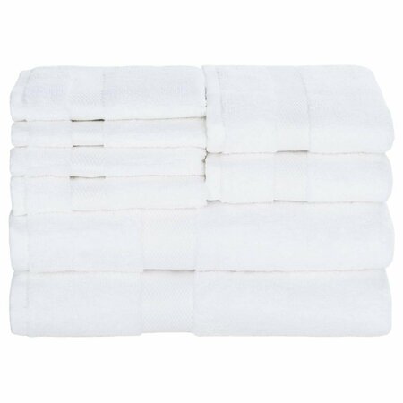 SAFAVIEH Plush Towel Bundle, White - 8 Piece TWL1800A